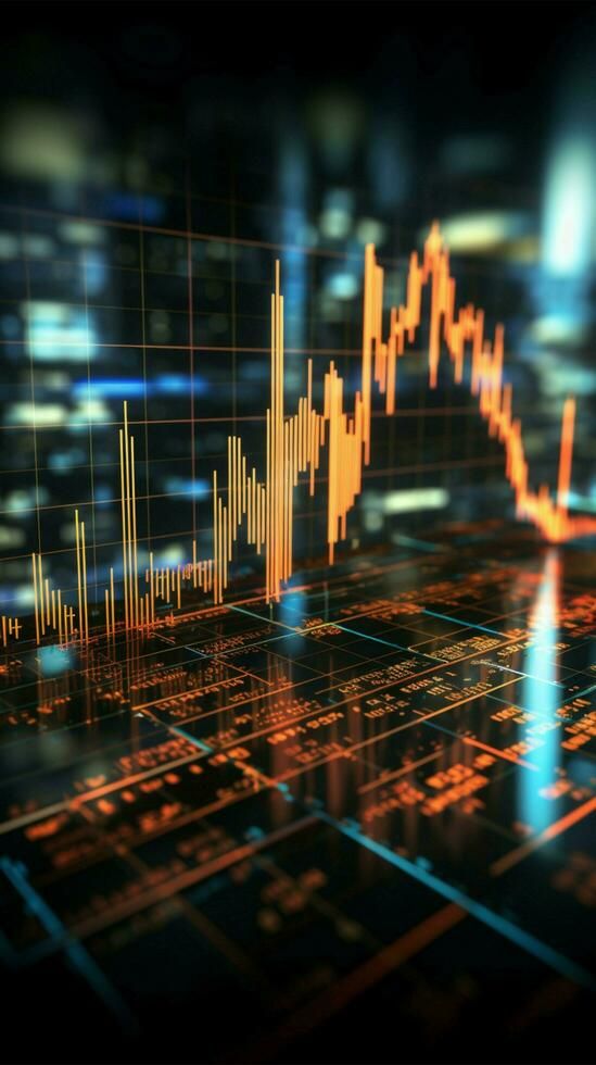 Graph and chart backdrop embodies forex trading, market dynamics, and investment concepts