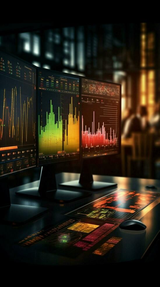 Trading trends visualization Graphic displaying stock market or forex trading data